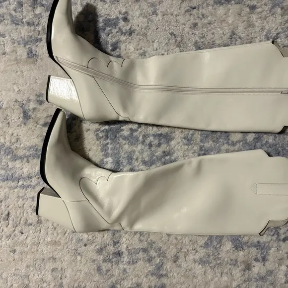 Free people size 8.5 iris over the knee western boot in ivory