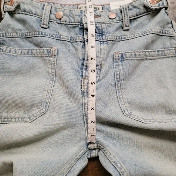 Free People We The Free Womens Palmer Cuffed Jeans Size 26 Relaxed Y2K