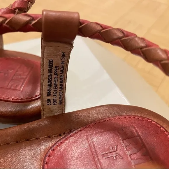 FRYE Burnt orange/ brown leather sandals size 8.5
