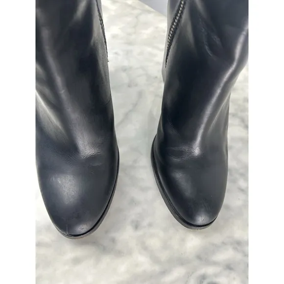 Frye Claude Jodhpur Black Leather Buckle Detail Heeled Booties Size 6.5 Classic