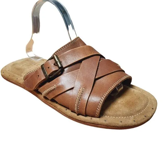 Frye Distressed Leather Buckle Sandals Size 11D