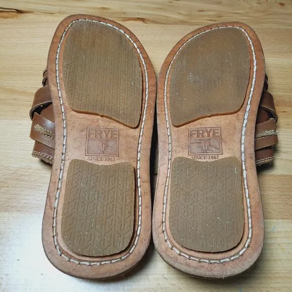 Frye Distressed Leather Buckle Sandals Size 11D