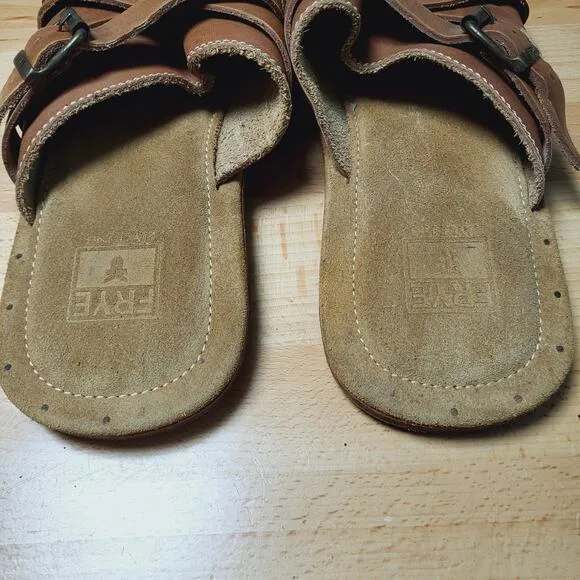 Frye Distressed Leather Buckle Sandals Size 11D