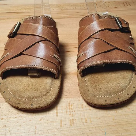 Frye Distressed Leather Buckle Sandals Size 11D