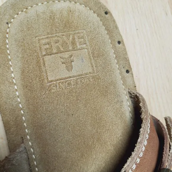 Frye Distressed Leather Buckle Sandals Size 11D