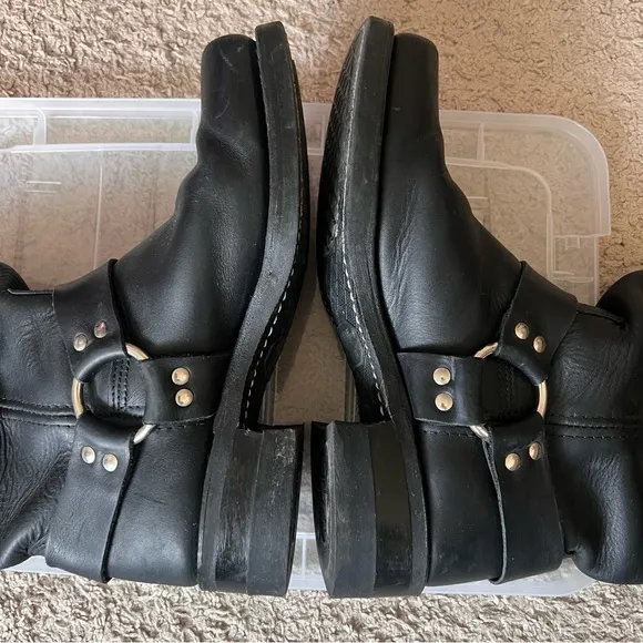 Frye Harness 12R Mens Black Leather Boots Size 8.5