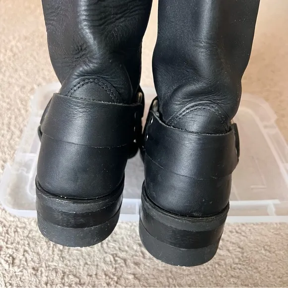 Frye Harness 12R Mens Black Leather Boots Size 8.5