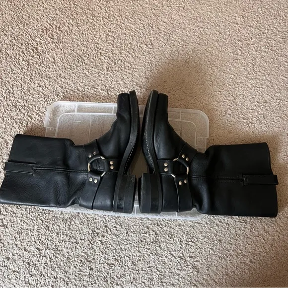 Frye Harness 12R Mens Black Leather Boots Size 8.5