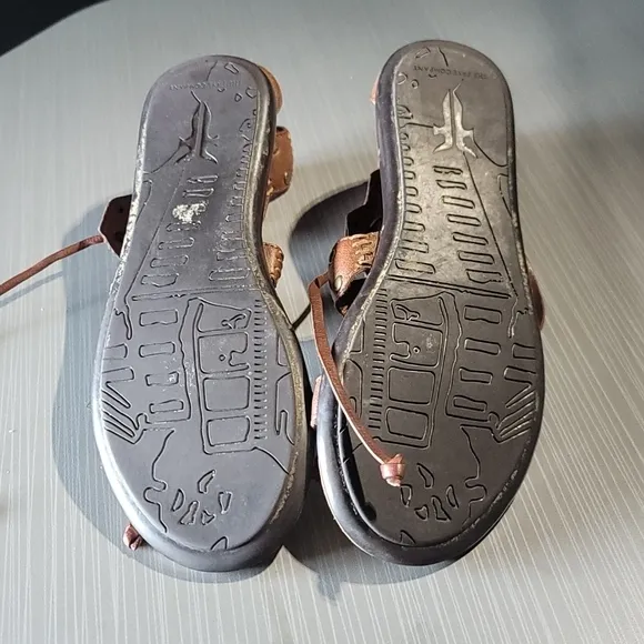 Frye Laney Lace‎ Brown Leather Tie-Up Sandals Women's 7B EUC