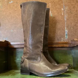 Frye Melissa Button Leather Back Zip Boots- Size 8