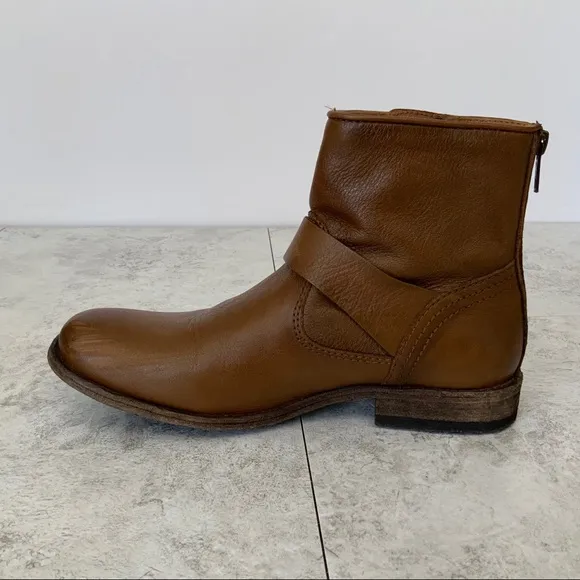 Frye 'Tyler Engineer' Ankle Boots Cognac Brown Sz 7.5 M