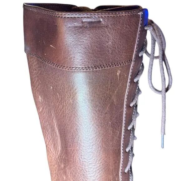 Frye VillagervLace 7.5 RARE Leather boots Classic Bohemian Chic Lace up w/Zip