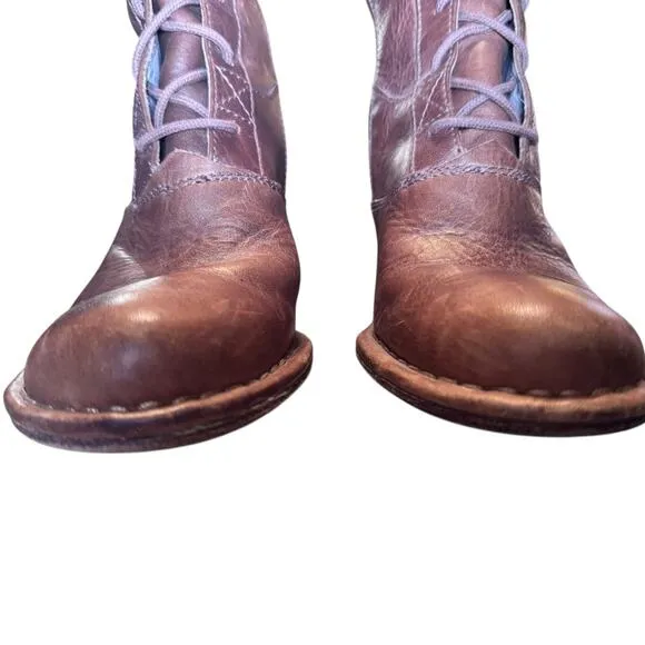 Frye VillagervLace 7.5 RARE Leather boots Classic Bohemian Chic Lace up w/Zip