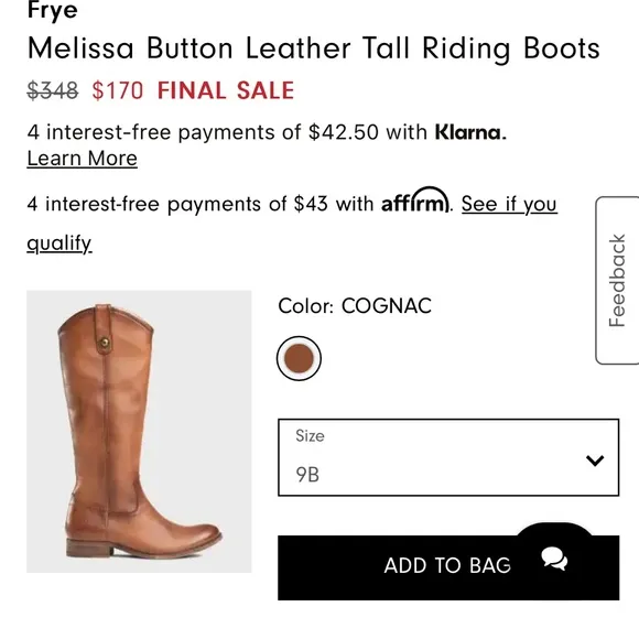 Frye Women’s Melissa Button Leather Tall Riding Boots Size 8.5