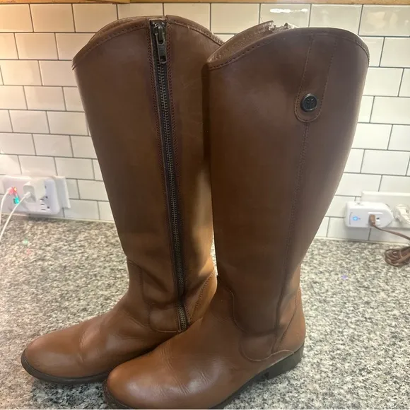 Frye Women’s Melissa Button Leather Tall Riding Boots Size 8.5