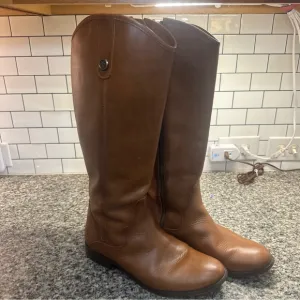 Frye Women’s Melissa Button Leather Tall Riding Boots Size 8.5