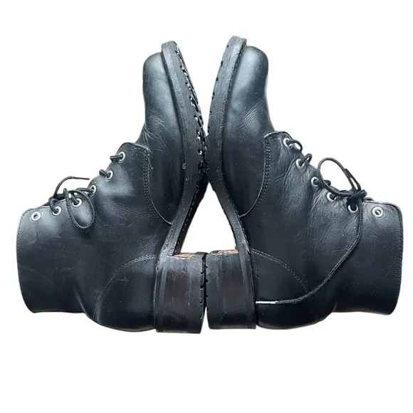 FRYE y2K chunky square toe lug sole lace up combat boots shoes size 9.5
