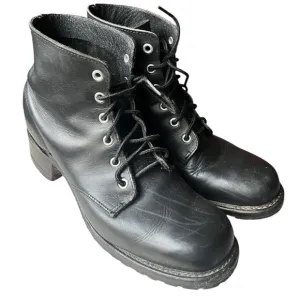 FRYE y2K chunky square toe lug sole lace up combat boots shoes size 9.5