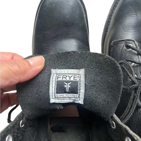 FRYE y2K chunky square toe lug sole lace up combat boots shoes size 9.5