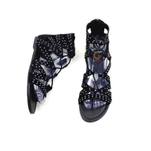 G by Guess Gleidah black studded lace up sandals size 8.5