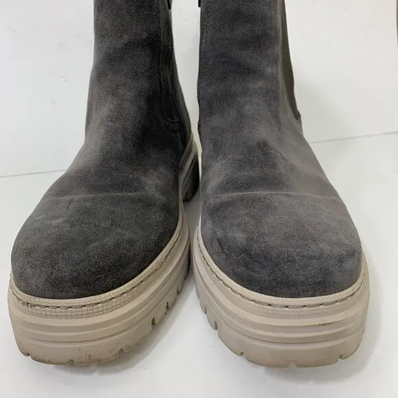 Gabor Gazania Women’s Chelsea Boots Gray Suede Chunky Sole Size 9