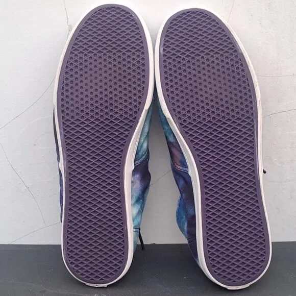 Galaxy Vans Womens Size 9.5 Men's 8 Sneakers Low Lace Up Skateboard Blue Shoes