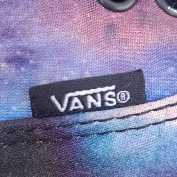 Galaxy Vans Womens Size 9.5 Men's 8 Sneakers Low Lace Up Skateboard Blue Shoes