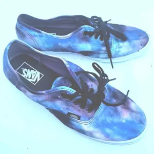 Galaxy Vans Womens Size 9.5 Men's 8 Sneakers Low Lace Up Skateboard Blue Shoes