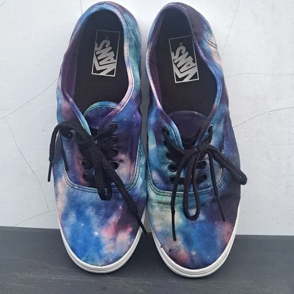 Galaxy Vans Womens Size 9.5 Men's 8 Sneakers Low Lace Up Skateboard Blue Shoes
