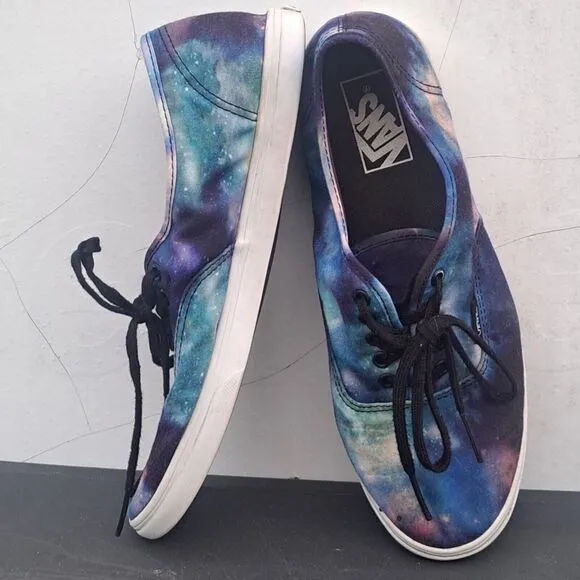 Galaxy Vans Womens Size 9.5 Men's 8 Sneakers Low Lace Up Skateboard Blue Shoes
