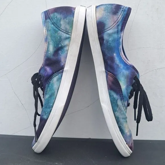 Galaxy Vans Womens Size 9.5 Men's 8 Sneakers Low Lace Up Skateboard Blue Shoes