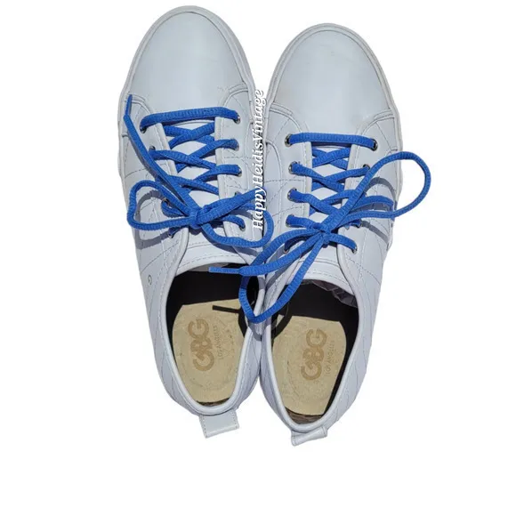 GBG Los Angeles‎ White Ggorfin Quilted Sneakers Blue Laces G by Guess