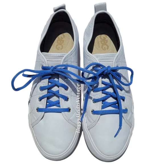 GBG Los Angeles‎ White Ggorfin Quilted Sneakers Blue Laces G by Guess