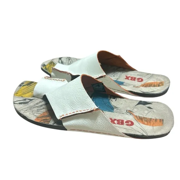 GBX men’s white leather sandals size 11 brand new
