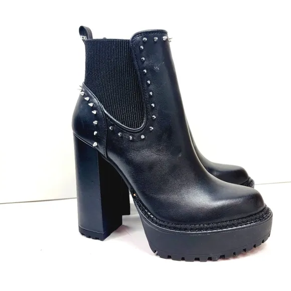 Gianni Bini Raanta Emo Goth Spike Punk Platform Lug Sole Boot Size 6.5 7.5 8 8.5