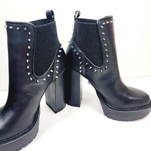 Gianni Bini Raanta Emo Goth Spike Punk Platform Lug Sole Boot Size 6.5 7.5 8 8.5
