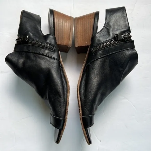 Gidigio black leather Long Beach Sandals double zip shoes