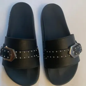 Givenchy Black Studded Slide Sandals Sz 7.5 Excellent Condition