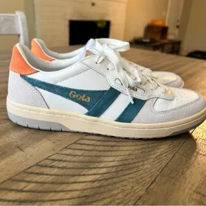 Gola Classics Women's Hawk Sneakers size 8 in White/Peacock/Apricot/Light Grey