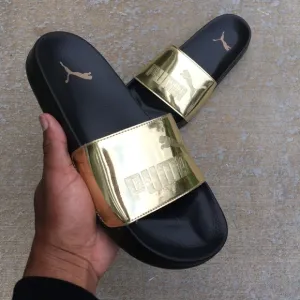 Gold Kids Puma Ledcat Jr Slides