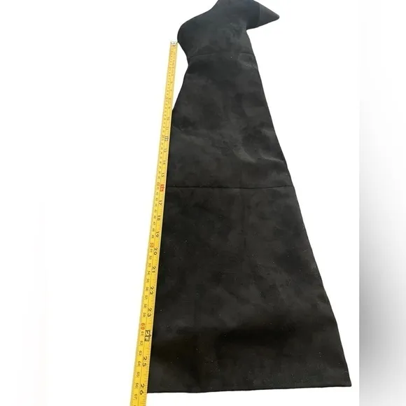 Good American Thigh High Over the Knee Black Suede Pointed Toe Boots NWT  7.5