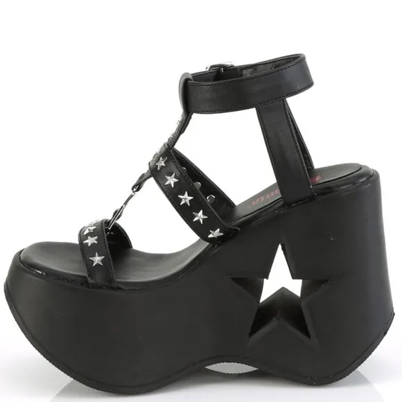Gothic Wedge Star Platform Sandals