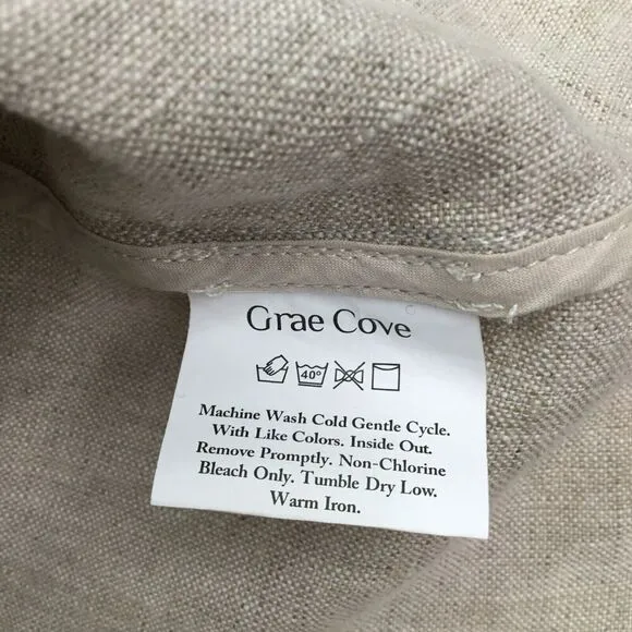 Grae Cove Boyfriend Linen Flax Blazer sz XXL Natural Beige Lagenlook Pockets NEW