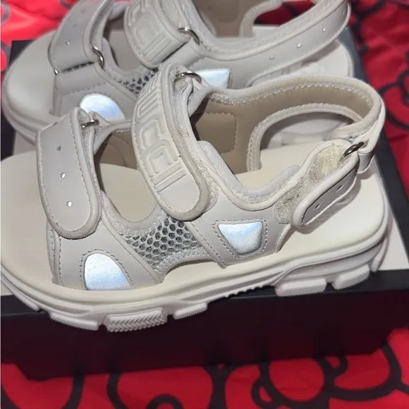 Gucci White Sandals with Adjustable Straps