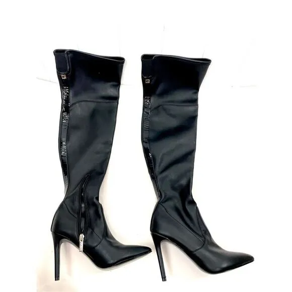 Guess Bowey Black Women's Over the Knee Vegan Stiletto Heels Boots 5