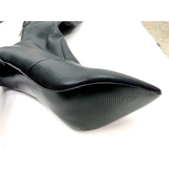 Guess Bowey Black Women's Over the Knee Vegan Stiletto Heels Boots 5