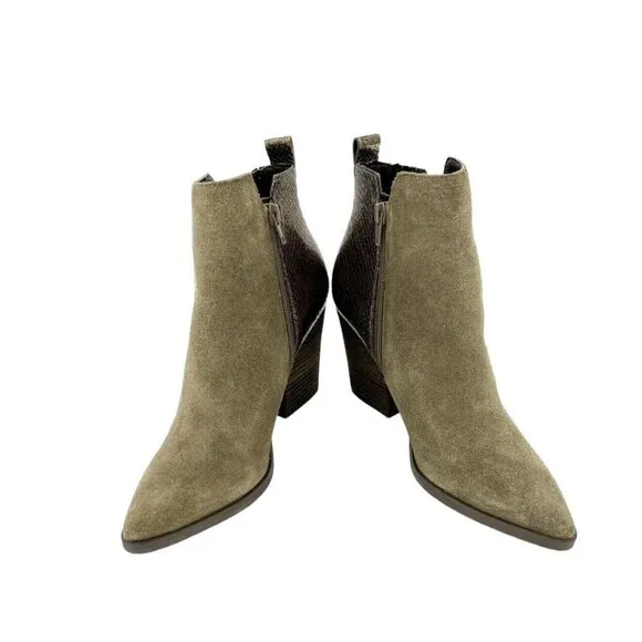 Guess Millie Boots Brown Suede Leather Pointed Toe Ankle SZ 7.5 New