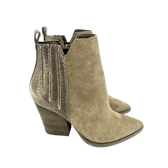 Guess Millie Boots Brown Suede Leather Pointed Toe Ankle SZ 7.5 New