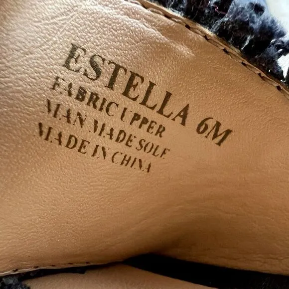 Halston Heritage Estella Black Canvas Sandal Women’s US 6 M Frayed Edge Low Heel