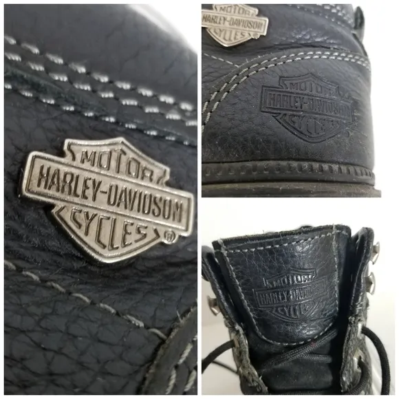 Harley Davidson Boots Womens Black Chunky Moto Ankle Biker Grunge Size 37.5